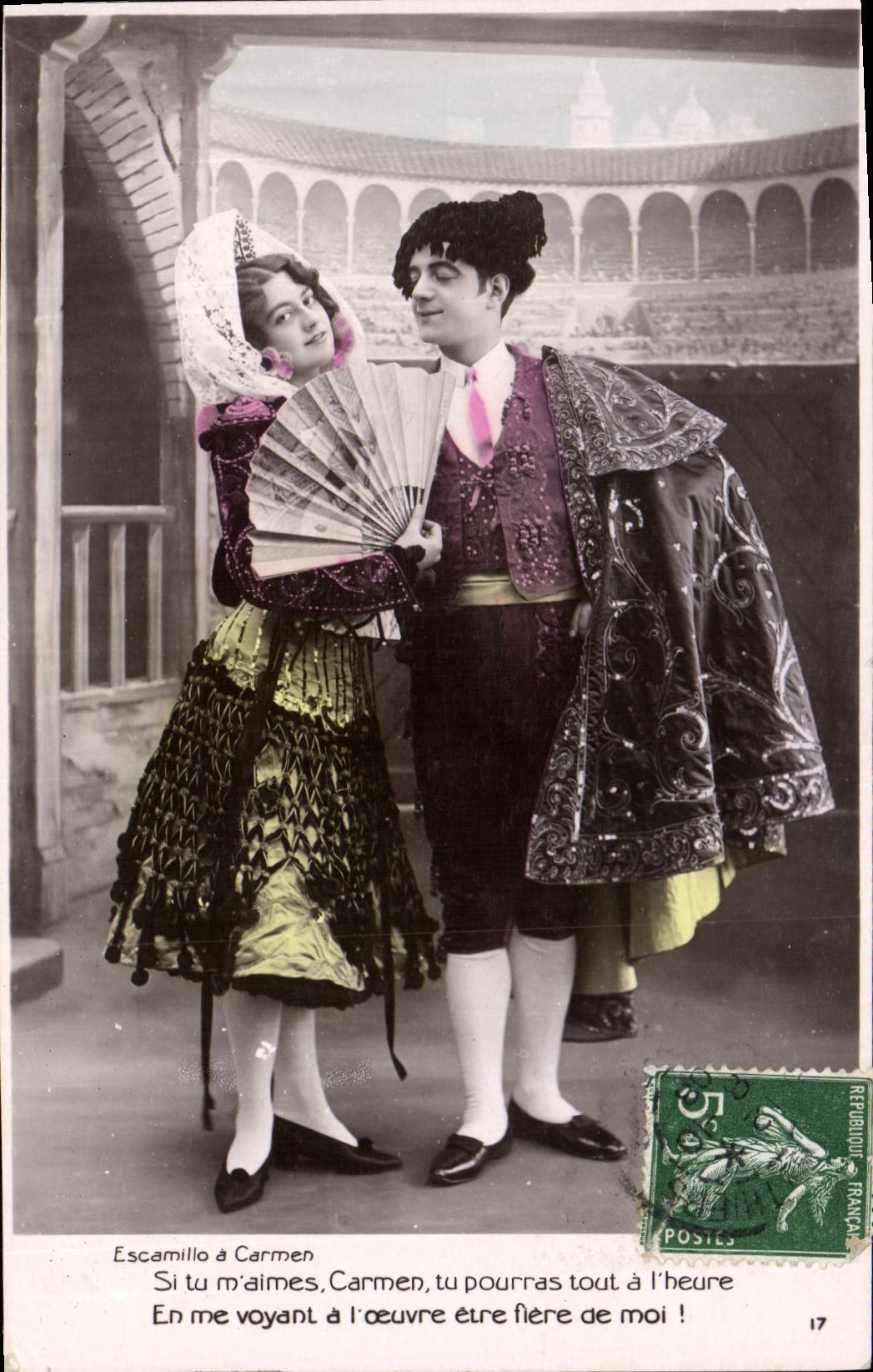 Escamilo et Carmen — scène de l'opéra Carmen — éditeur inconnu, n° 17