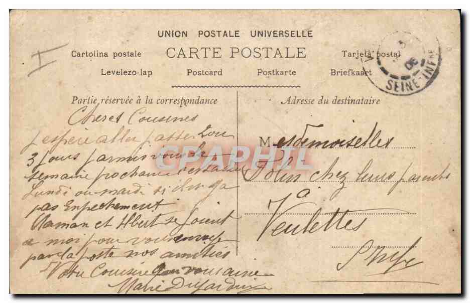 CPA Fantaisie Femme Eventail Miss Dalti — Rückseite
