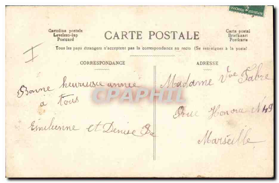 Fée aux ailes de papillon — Bonne Année — Carte postale illustrée — Reverso