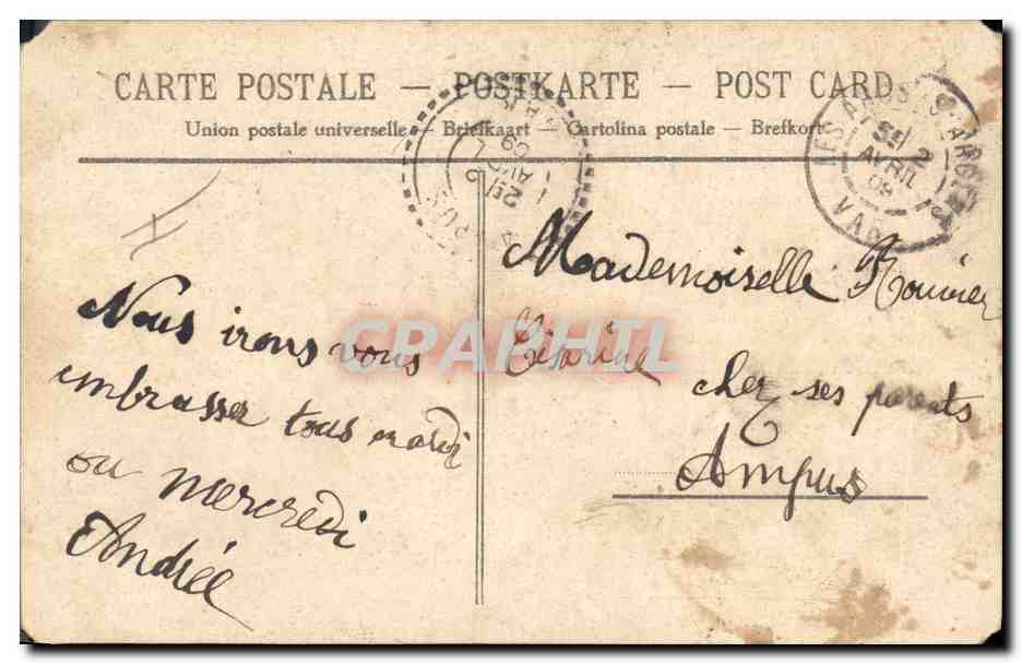 CPA Fantaisie Fleurs Eventail  — Verso