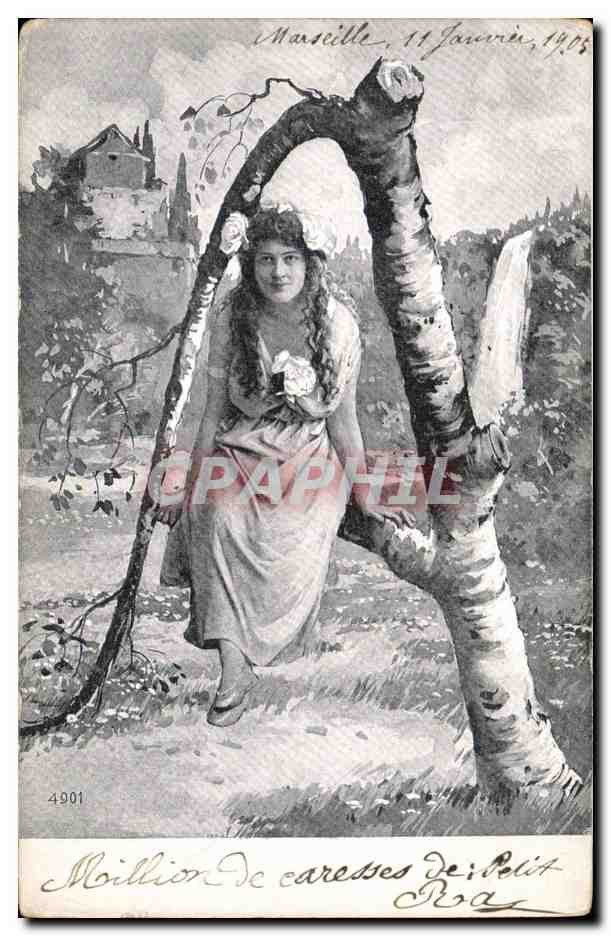 Frau, die unter einem Baum sitzt — Marseille — Verlag De Petit, Nr. 4901