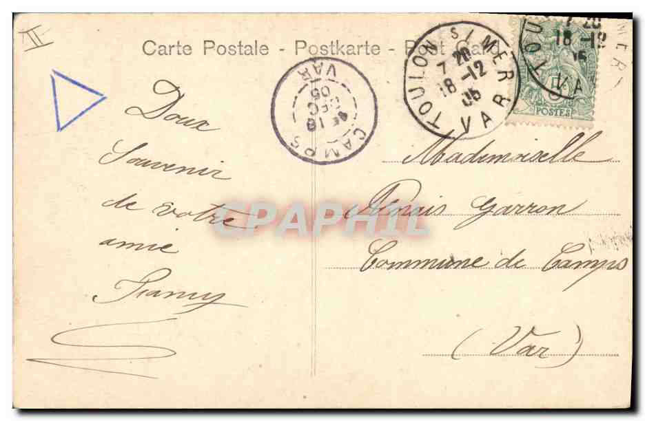 CPA Fantaisie Femme Lettres Lettre A — Rückseite