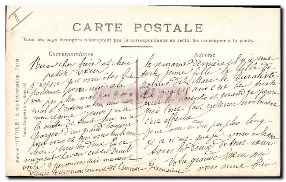 CPA Fantaisie Enfants Lettres Lettre B — Rückseite