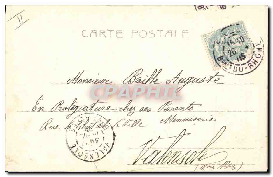 Femme dans une grande lettre 'B' en bois — Anselme, n° 4902 — Verso