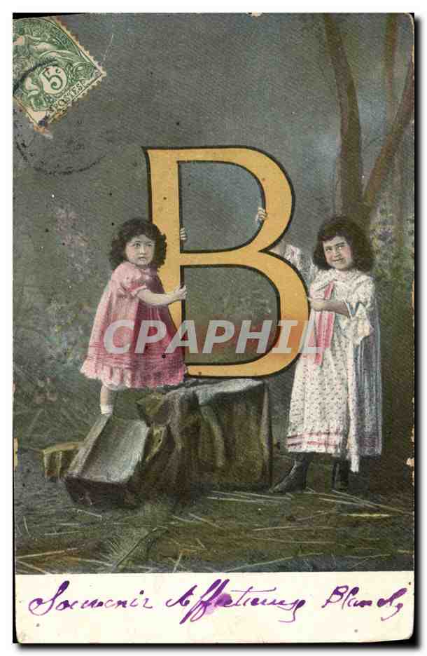 CPA Fantaisie Enfants Lettres Lettre B