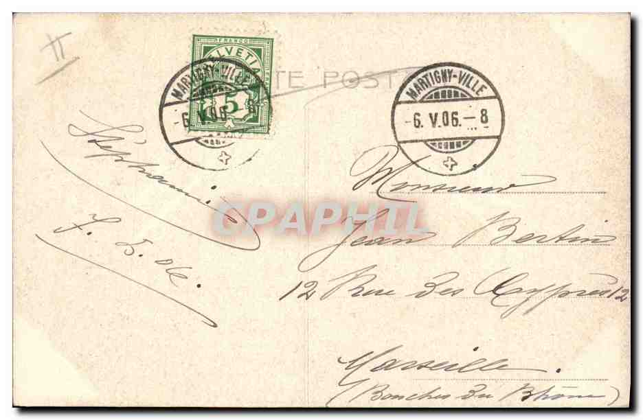 CPA Fantaisie Femme Lettres Lettre B — Verso