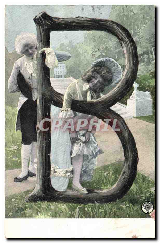 CPA Fantaisie Femme Lettres Lettre B