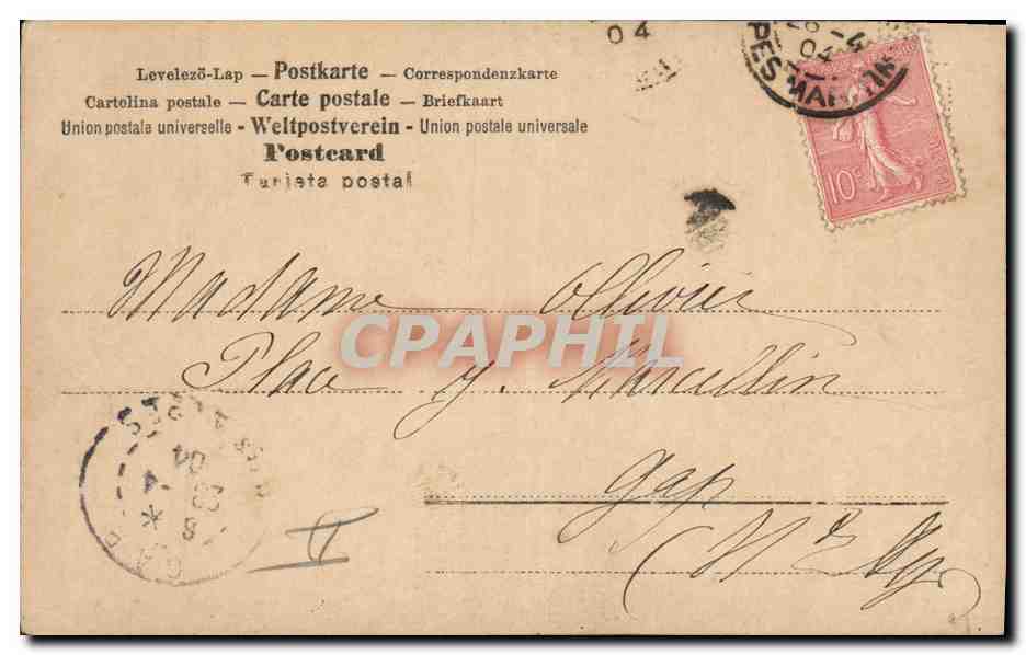 Femmes et enfants dans un cadre décoratif — éditeur Lévelez-Îap, n° de série 04 — Reverso