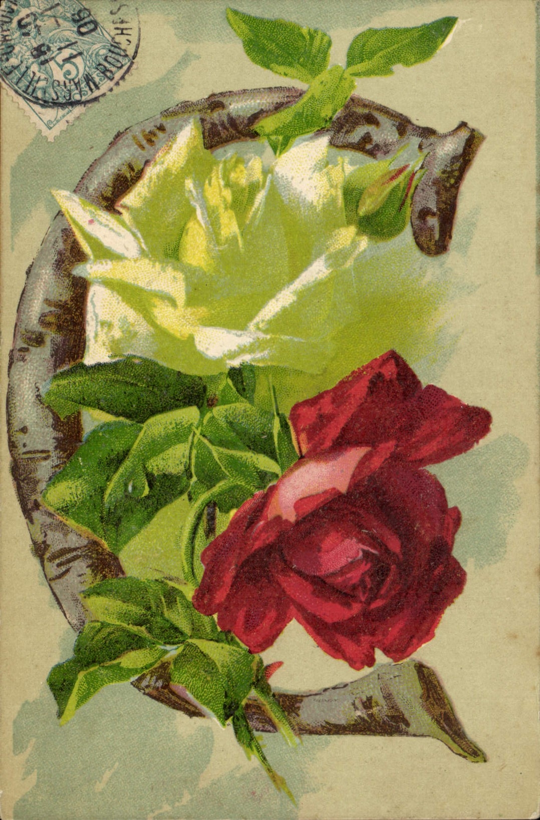 CPA Fantaisie Fleurs Rose Lettres Lettre C