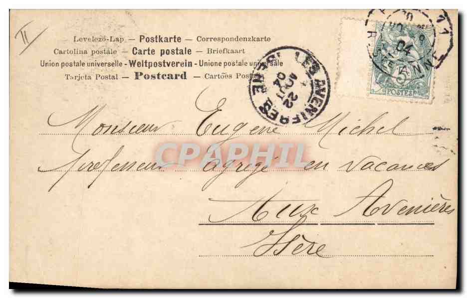 CPA Fantaisie Femme Lettres Lettre C — Verso