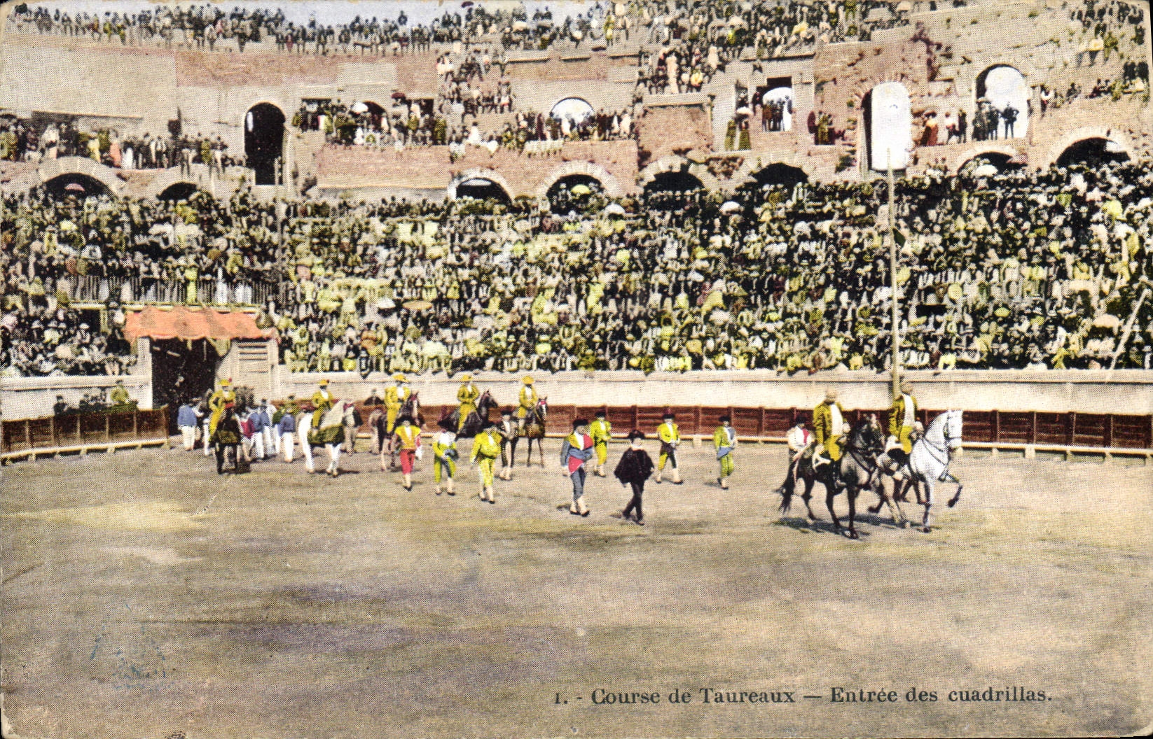 CPA Corrida Course de Taureaux Entree des caudrillas