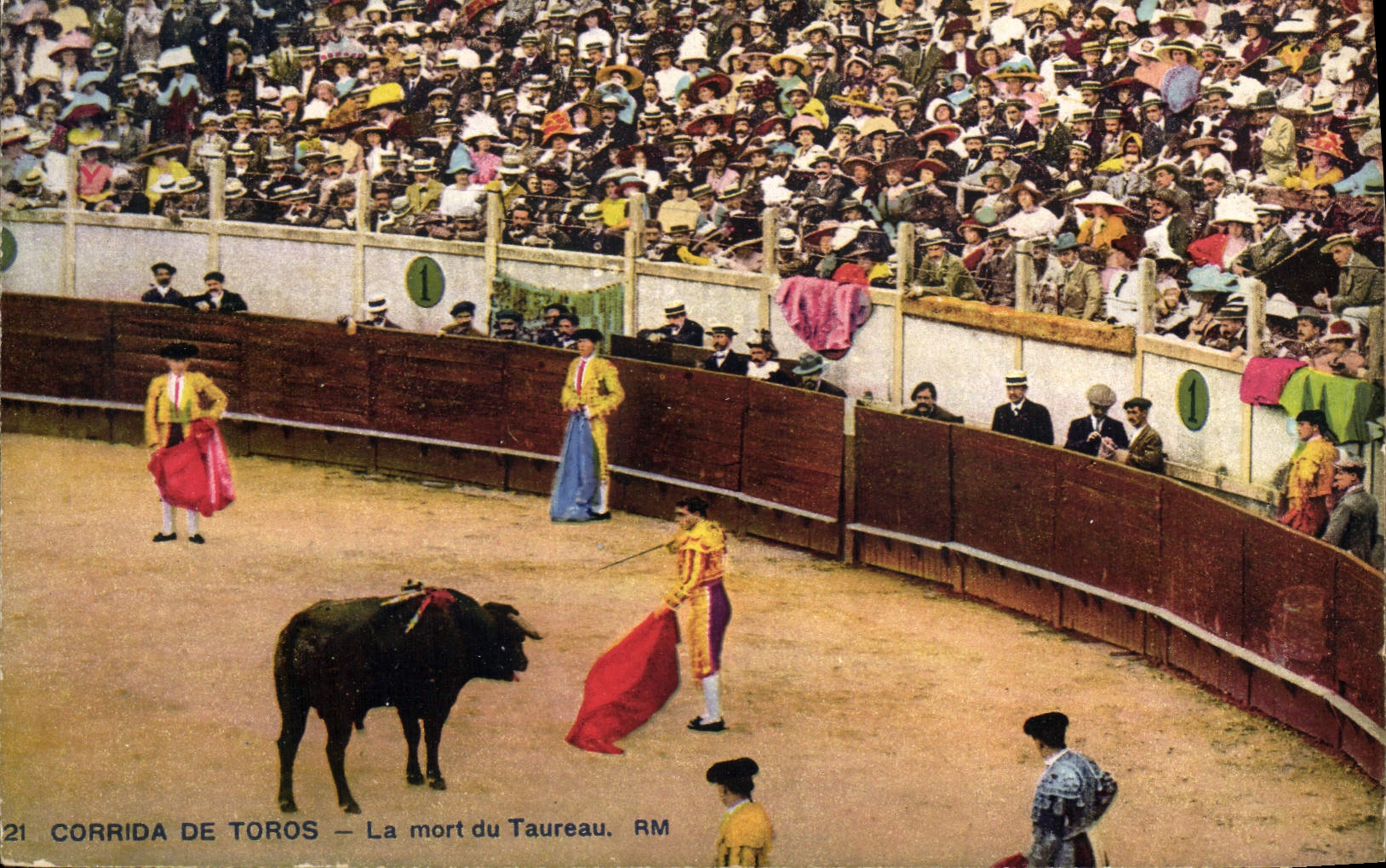 CPA Corrida Course de Taureaux La mort du taureau
