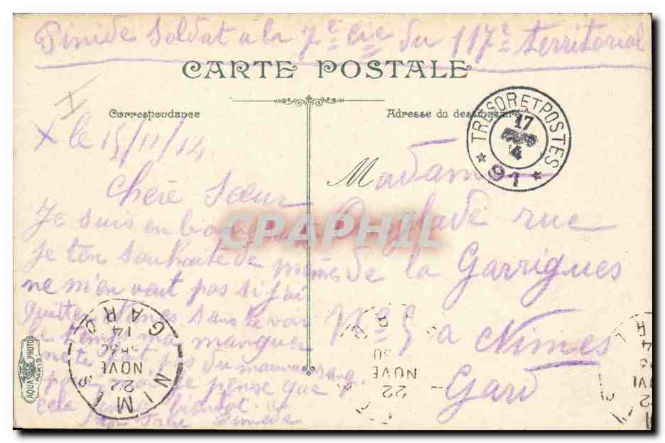 Artillerie — Instruction sur le canon de 15" — Graphphil, n° 3708 — Reverso
