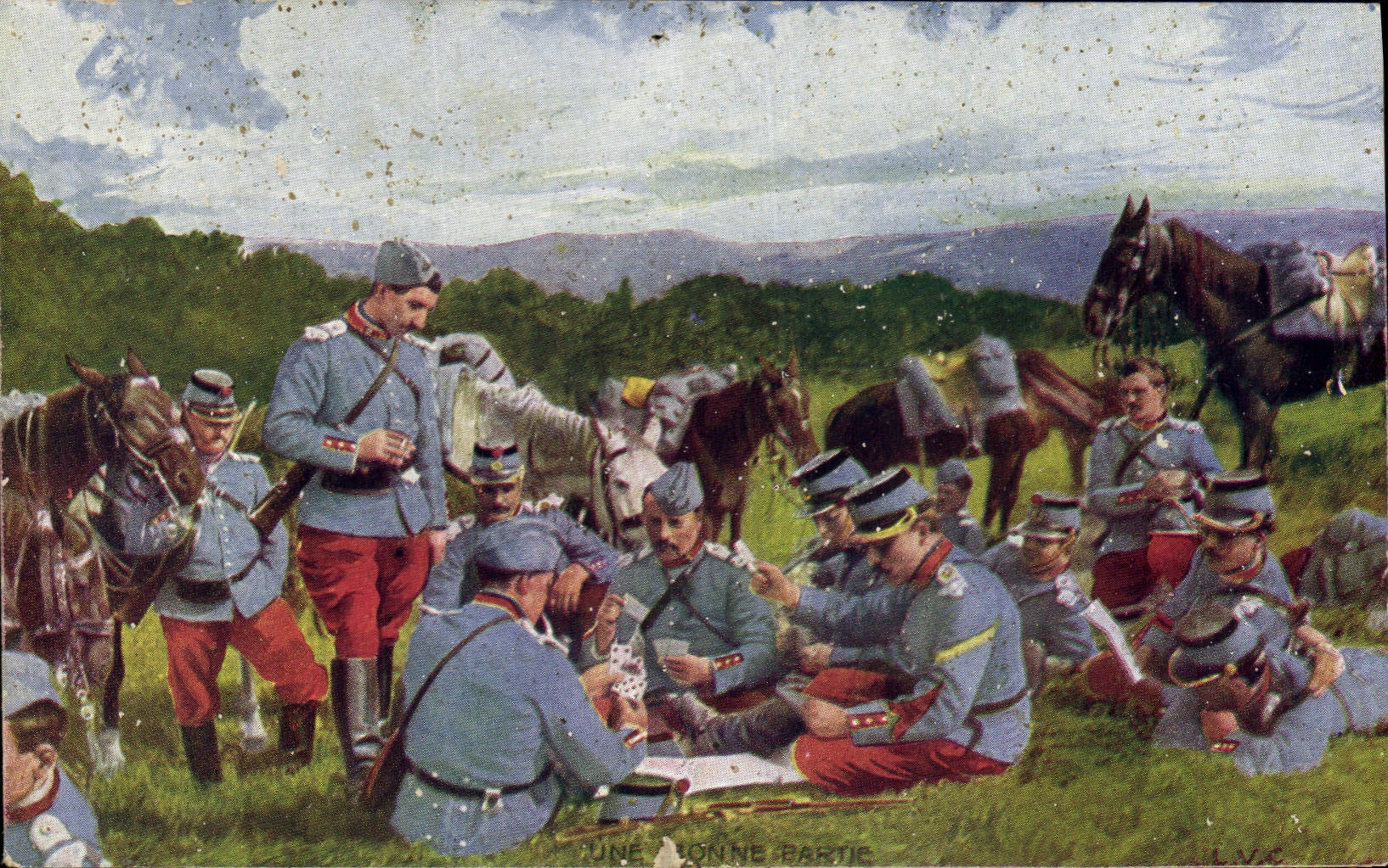 Une bonne partie — Soldats allemands en campagne — L.V.C. éditeur
