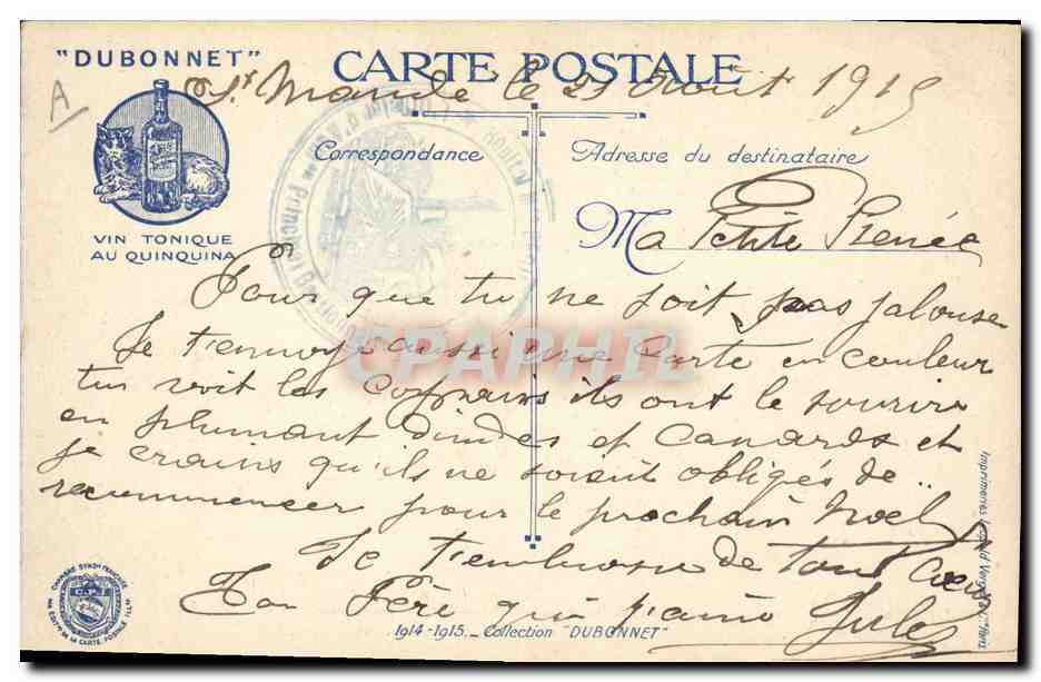 Veille de Noël sur le front — Dubonnet Vin Tonique au Quinquina — Collection Dubonnet — Verso