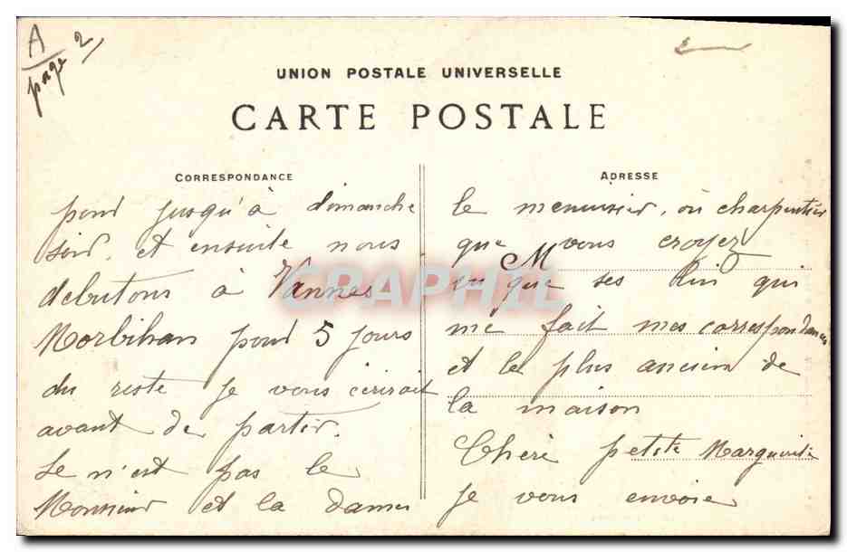 CPA Folklore Fouesnantaises  — Verso