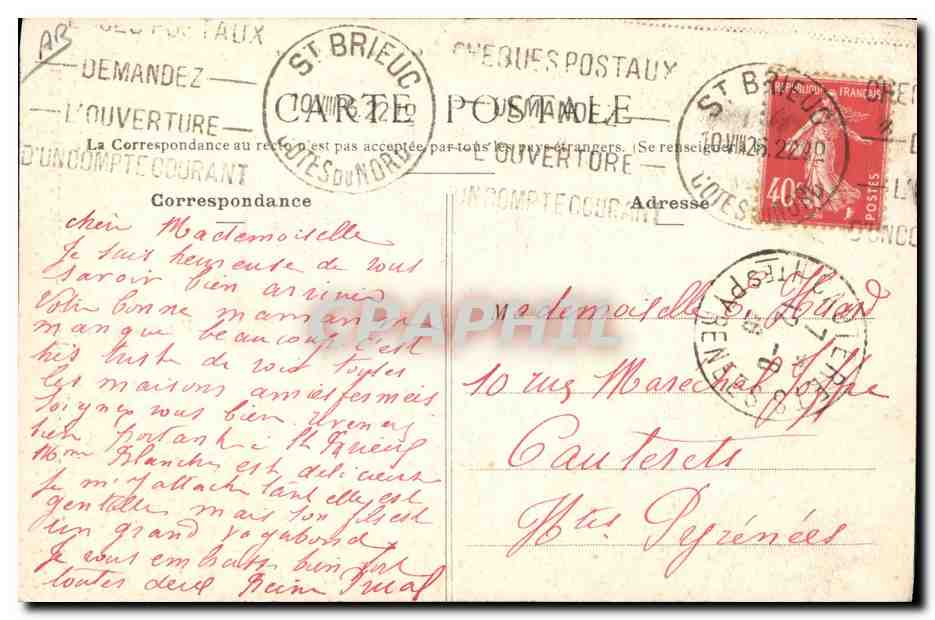 CPA Folklore Un rentier de Plonevez Porzay  — Verso