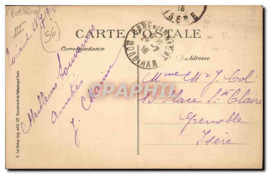 CPA Folklore Une noce de 1500 personnes au Pays de Cornouaille Les Maries Mariage  — Verso
