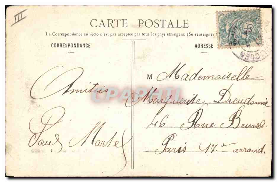 CPA Folklore Costumes du Morbihan Les maries Mariage  — Verso