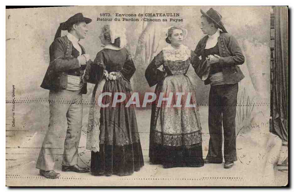 CPA Folklore Environs de Chateaulin Retour du pardon Chacun sa Payse 