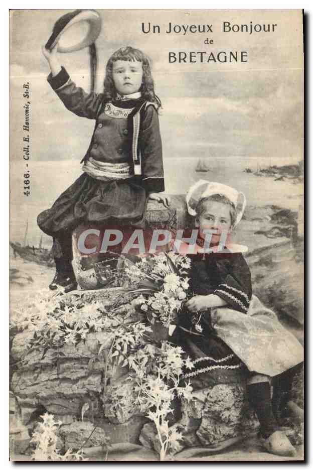 CPA Folklore Enfants Bretagne 