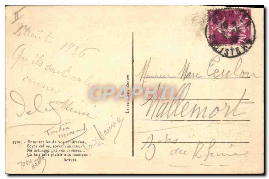 CPA Folklore Bretagne Enfants  — Verso