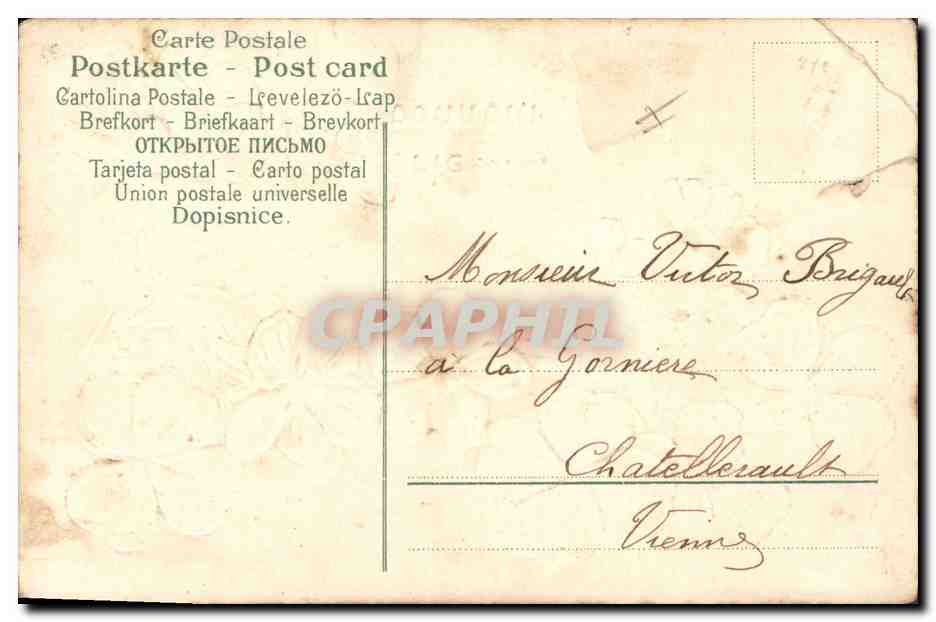 CPA Fantaisie Fleurs  — Rückseite