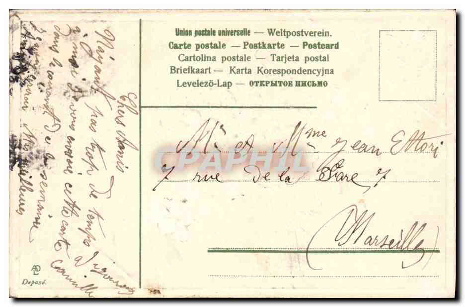 CPA Fantaisie Fleurs  — Verso