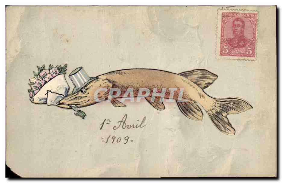 CPA Fantaisie Poisson 