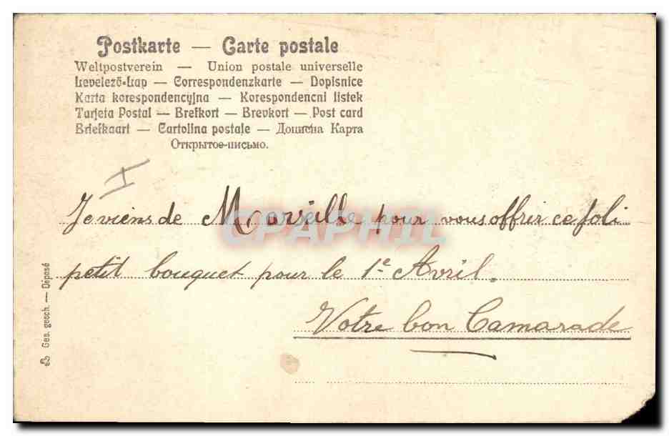CPA Fantaisie Poisson  — Rückseite
