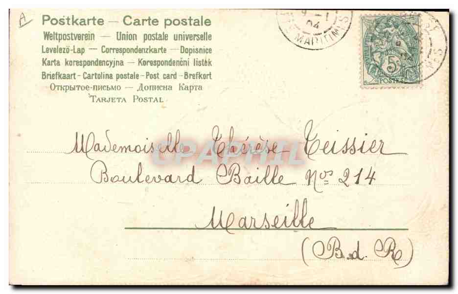 Jeune femme en robe bleue avec perroquet — Baptiste — Ser. 751 — Reverso