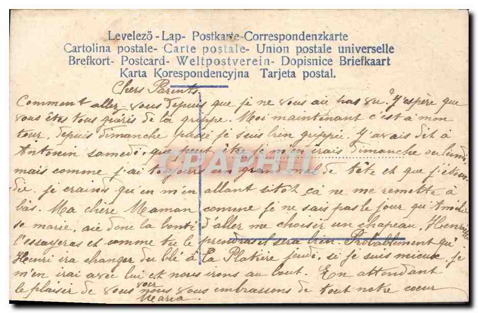 CPA Fantaisie Fleurs Poisson  — Back