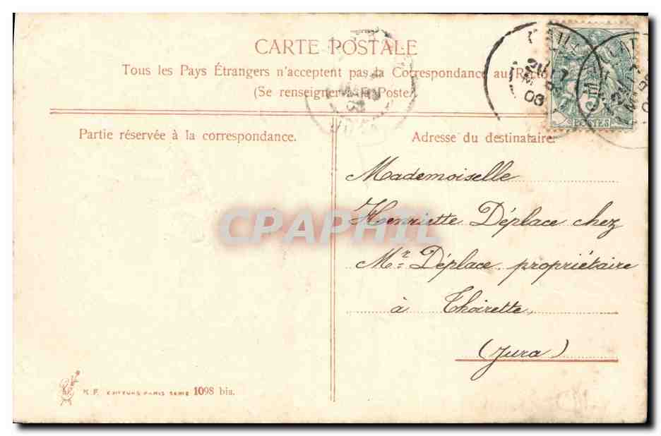 CPA Fantaisie Fleurs  — Rückseite