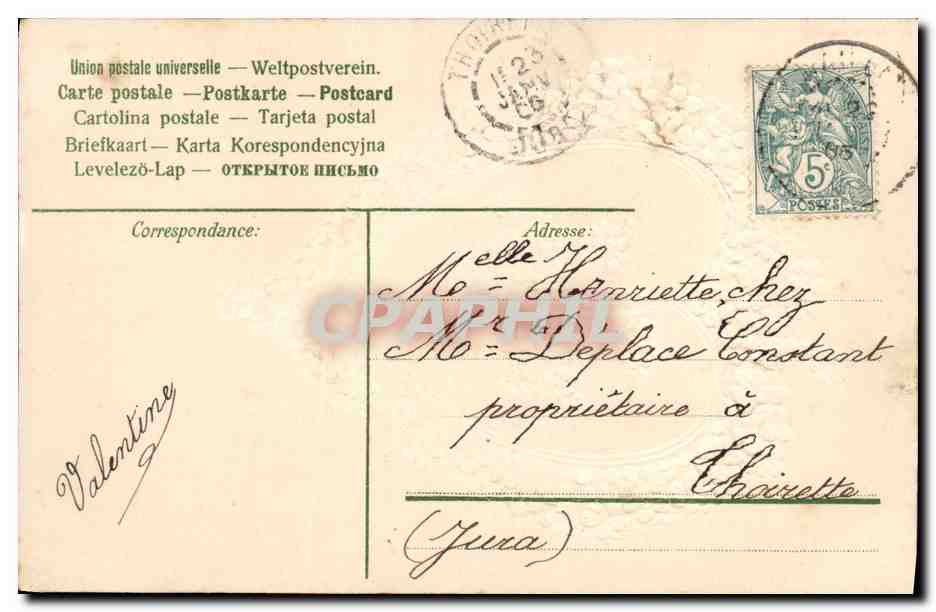 CPA Fantaisie Fleurs  — Verso