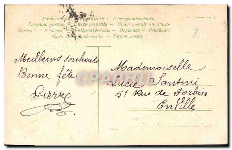 CPA Fantaisie Fleurs  — Rückseite