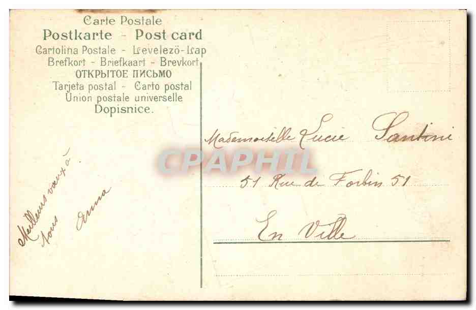 CPA Fantaisie Fleurs Trefles  — Verso