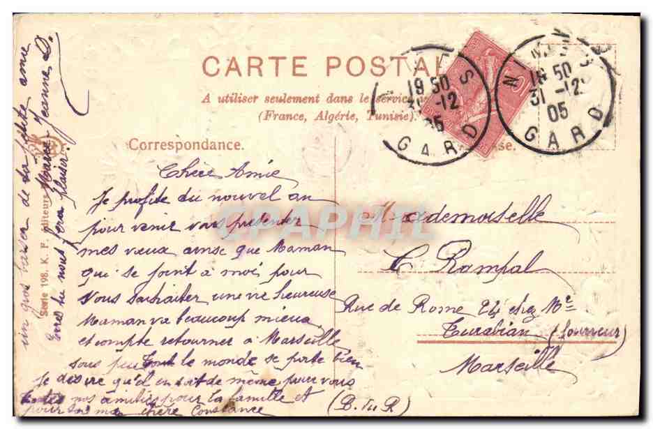 CPA Fantaisie Fleurs  — Rückseite