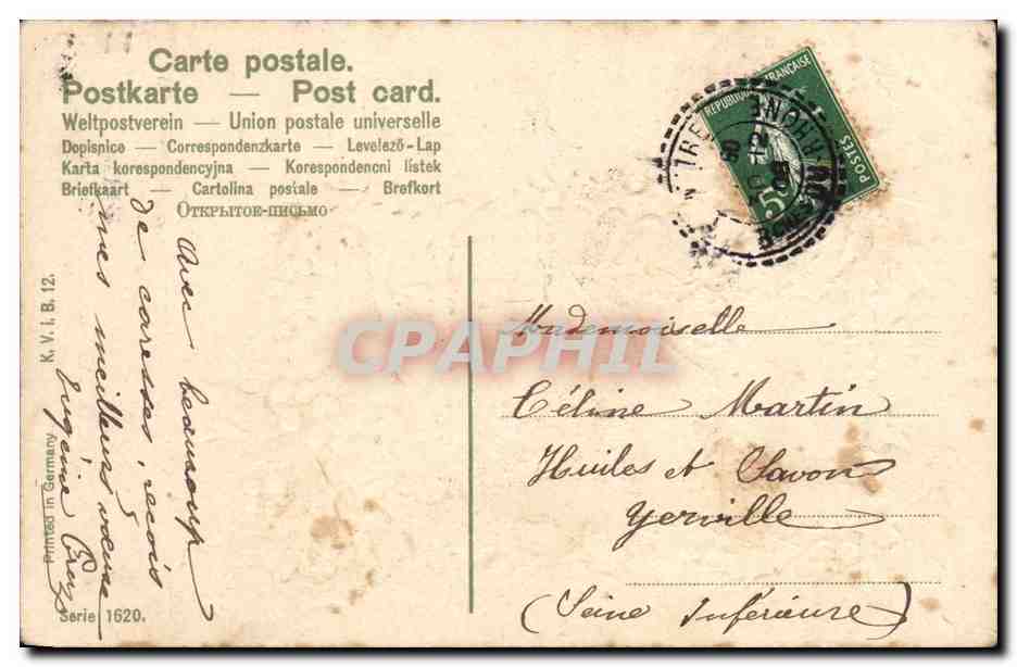 CPA Fantaisie Fleurs  — Verso