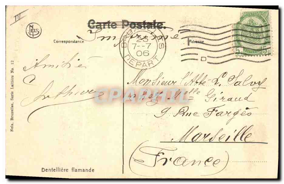 CPA Folklore Dentelle Dentelliere Flamande  — Verso