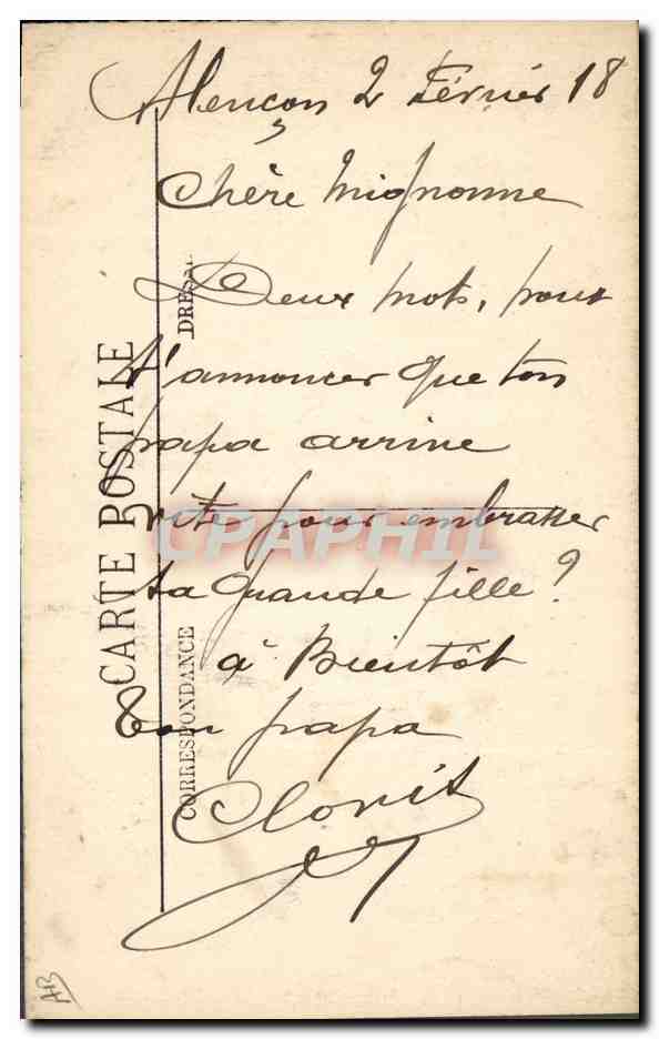 CPA Folklore Dentelle Ecole Dentelliere de Point d'Alencon  — Verso