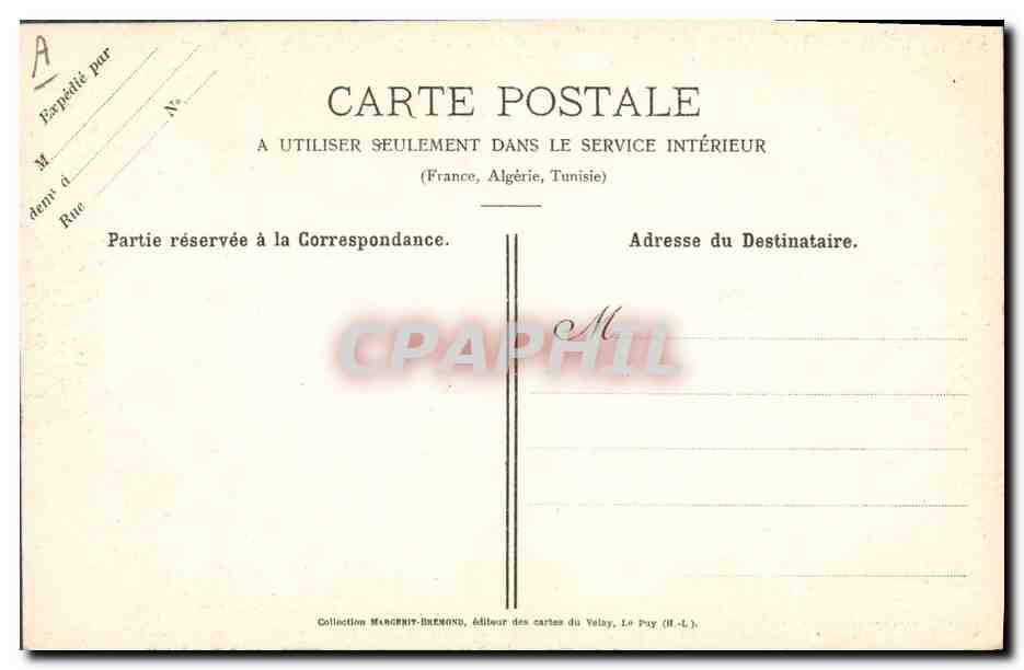 CPA Folklore Dentelle Dentelliere Le Puy La vallee d'Aiguilhe  — Verso