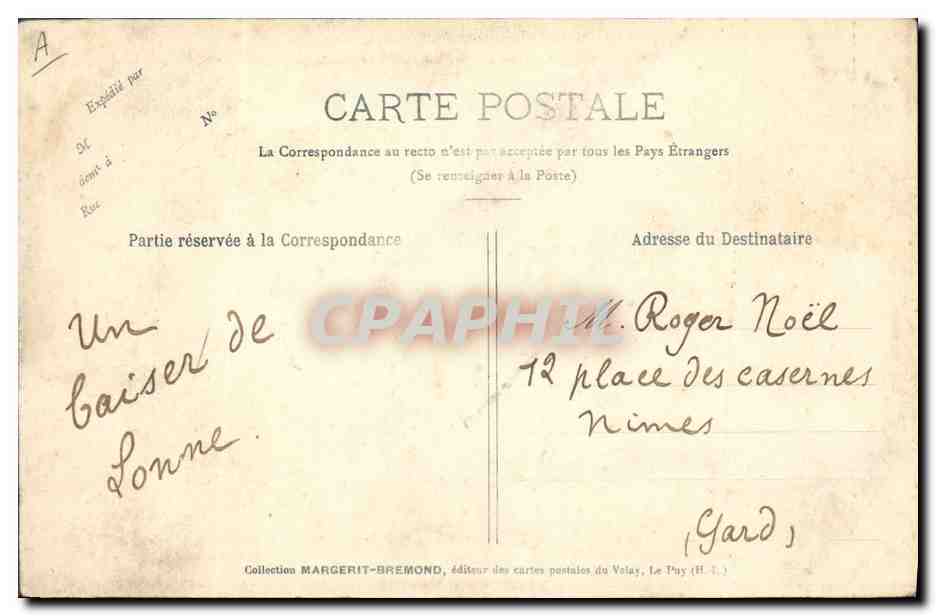 CPA Folklore Dentelle Dentelliere Le Puy La vallee d'Aiguilhe  — Verso