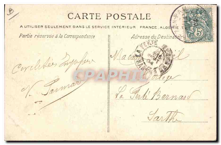 CPA Folklore Dentelle Dentelliere Une maitresse de dentelle Normandie  — Verso