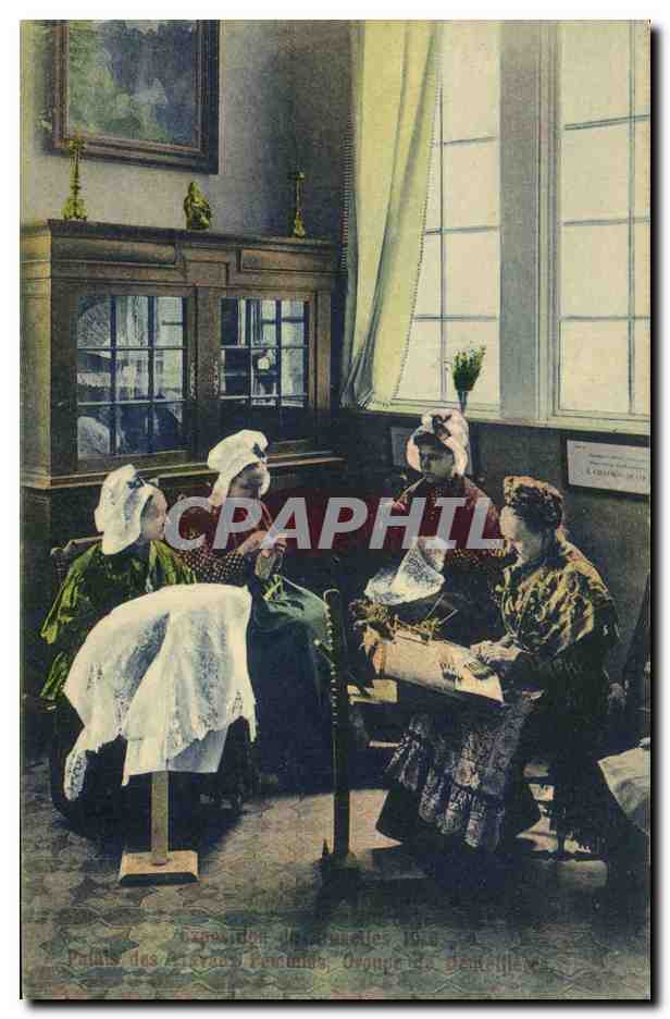 CPA Folklore Dentelle Dentelliere Exposition de Bruxelles 1910 