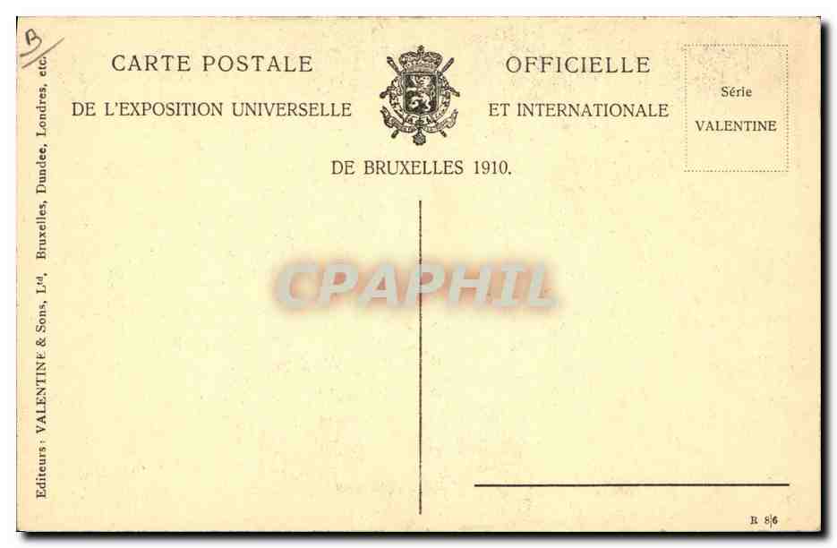 CPA Folklore Dentelle Dentelliere Exposition de Bruxelles 1910  — Verso