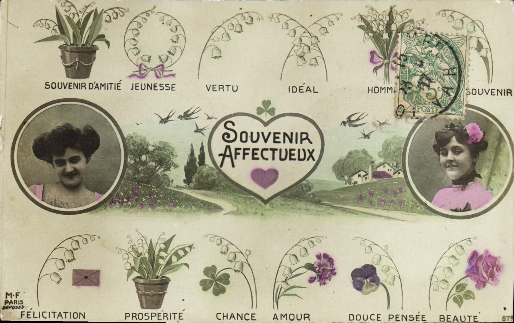 Souvenir Affectueux — M-F Paris, n°875
