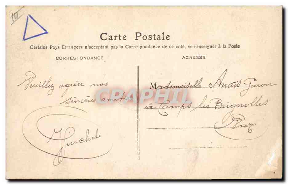 Souvenir Affectueux — M-F Paris, n°875 — Rückseite