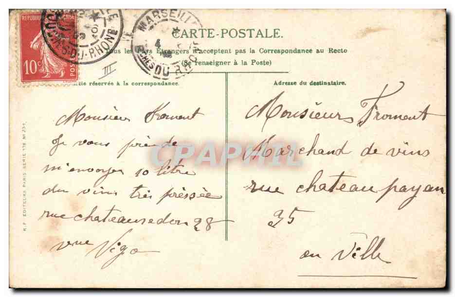 CPA Fantaisie Le langage des fleurs  — Verso