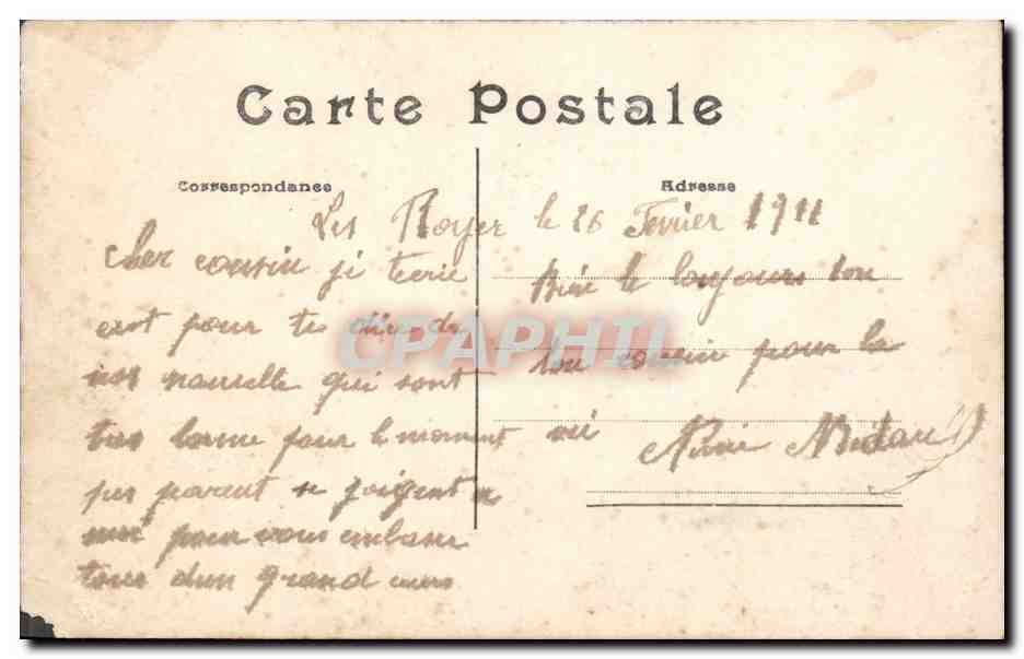 CPA Fantaisie Le langage des Timbres Semeuse — Rückseite