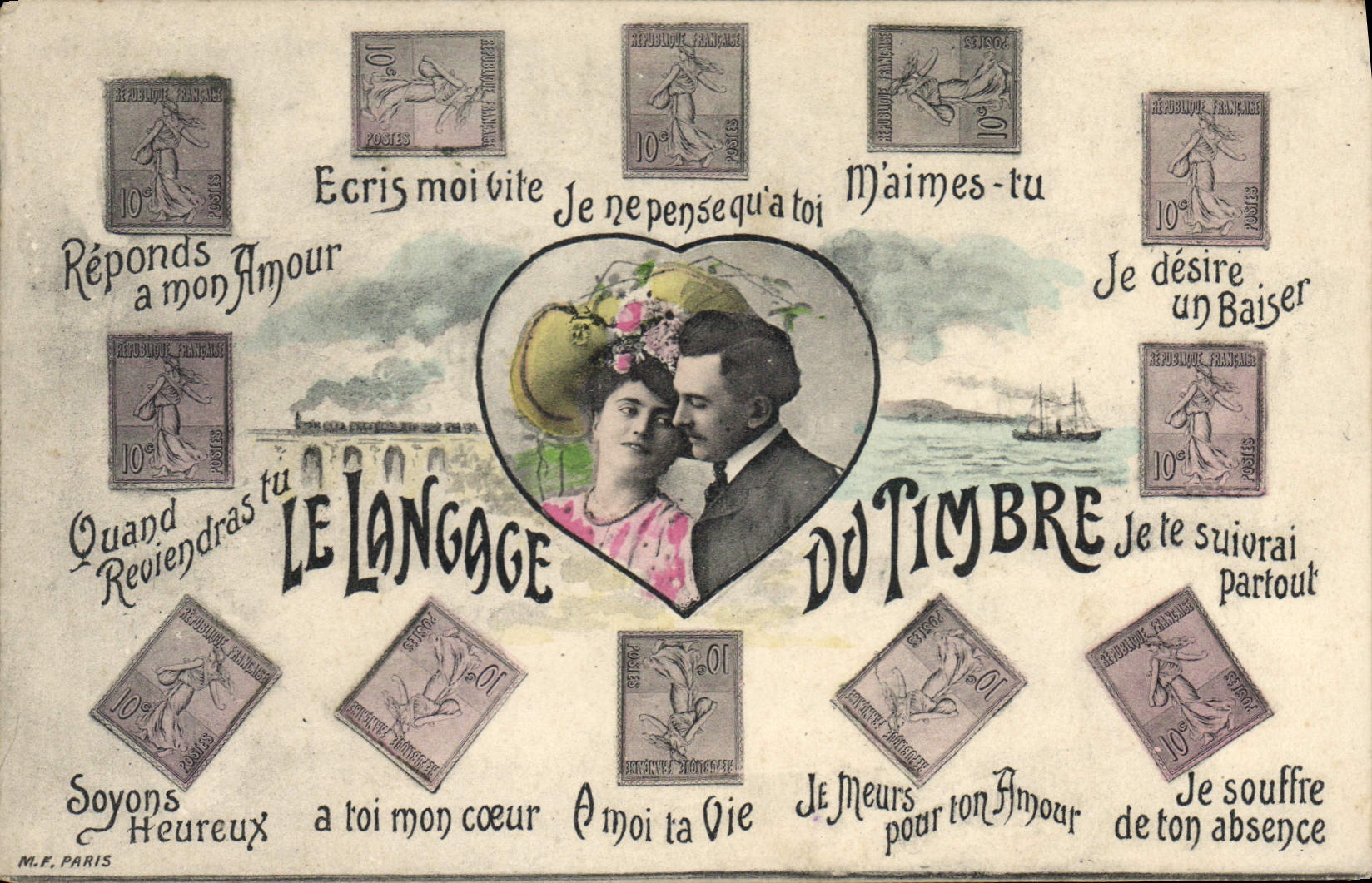 CPA Fantaisie Le langage du timbre Semeuse